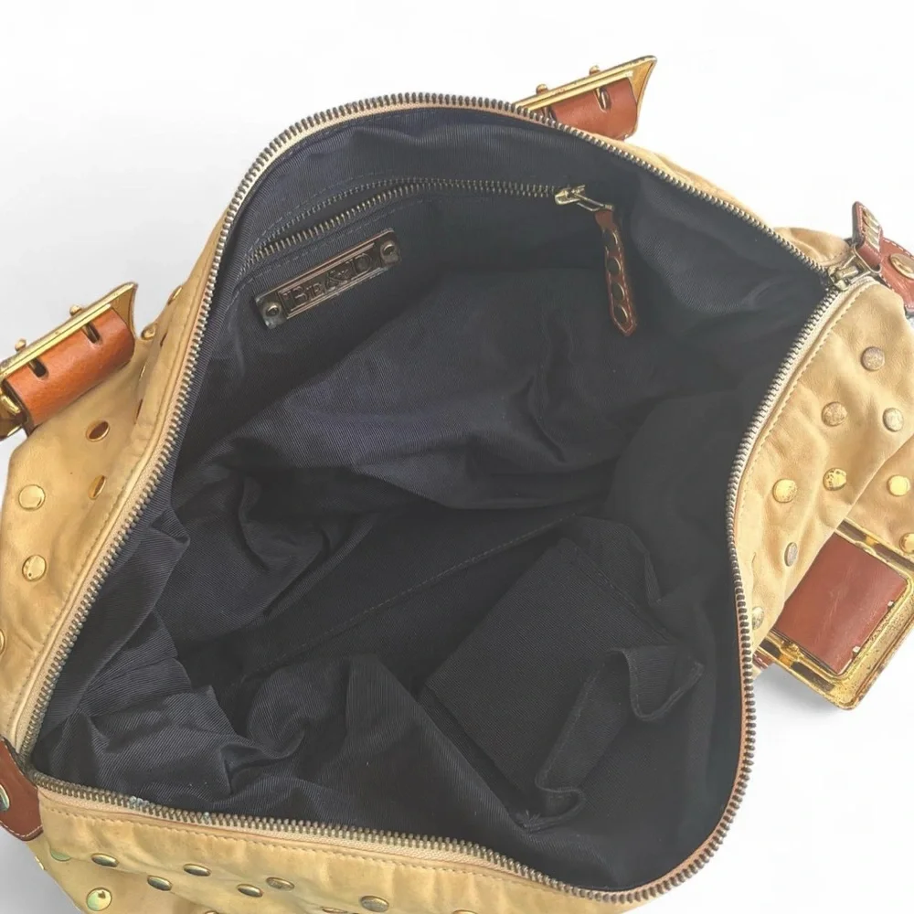 Y2K Be & D Garbo Leather Studded Satchel Duffle Bag TLC PROJECT